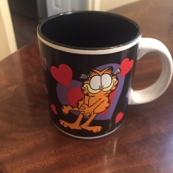 VALENTINE GARFIELD‎ CERAMIC COFFEE MUG BIG ORANGE SMILING FACE - Picture 3 of 4